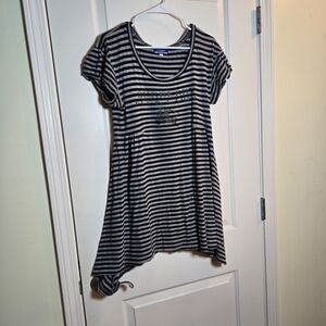 Burberry Blue Label Striped Black and Gray Tunic